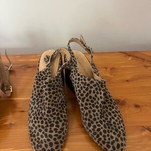 Chocolate Blu Leopard Heeled Mules